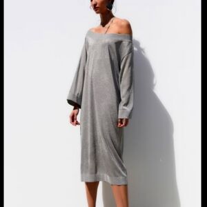 Zara limited edition metallic midi dress for party